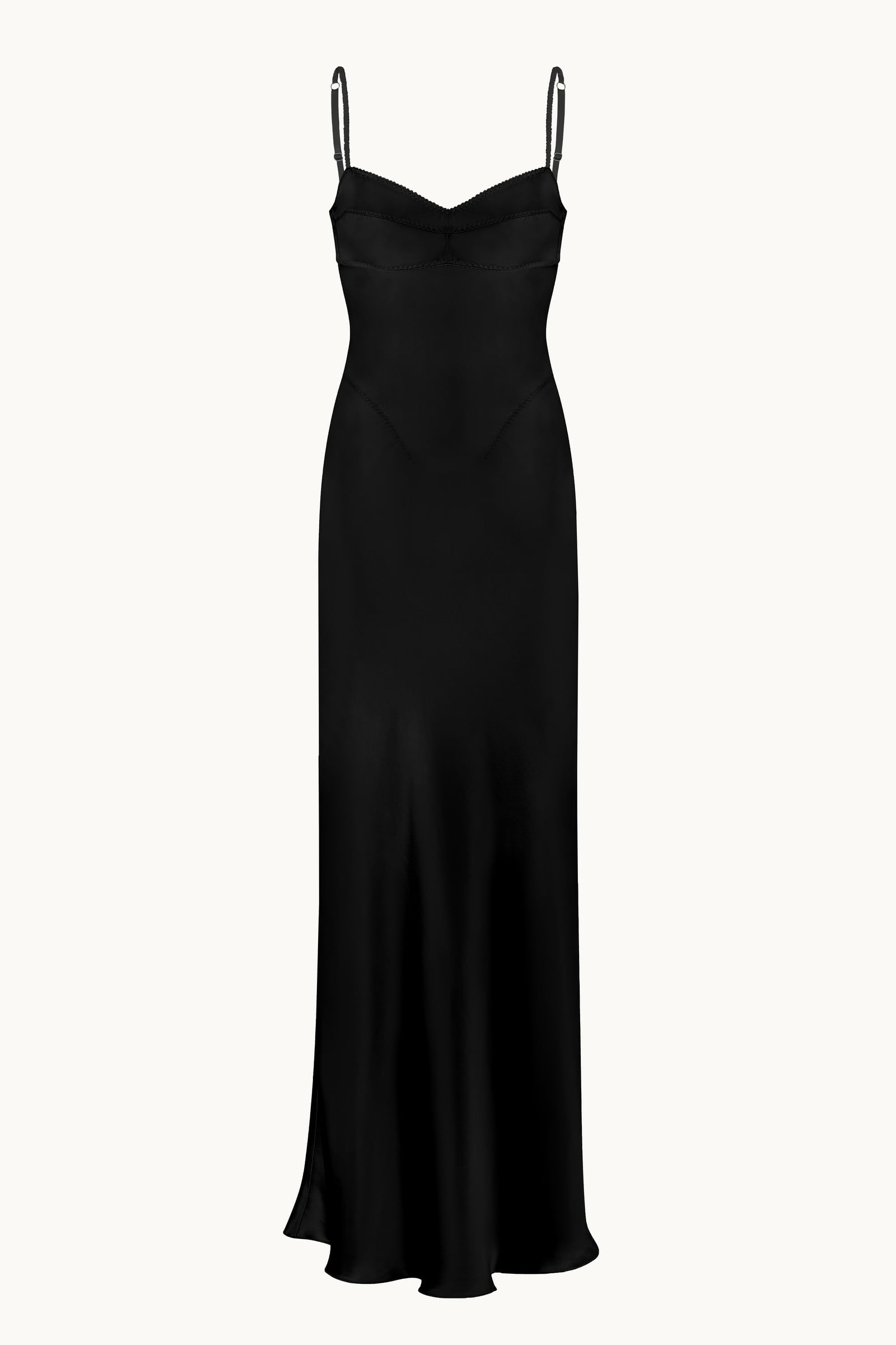 Maxi Waterlily black dress front view