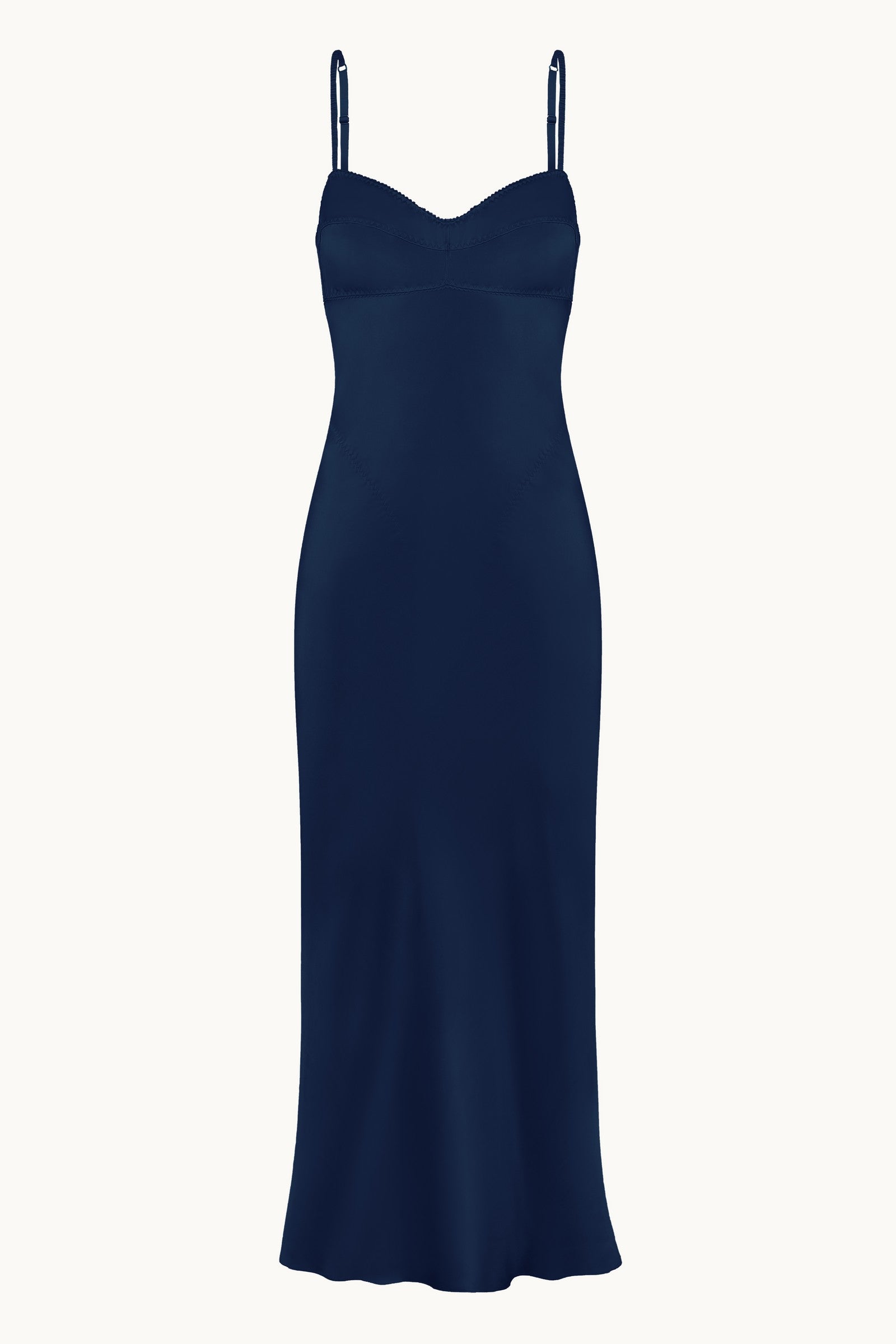 Waterlily dark blue dress front view