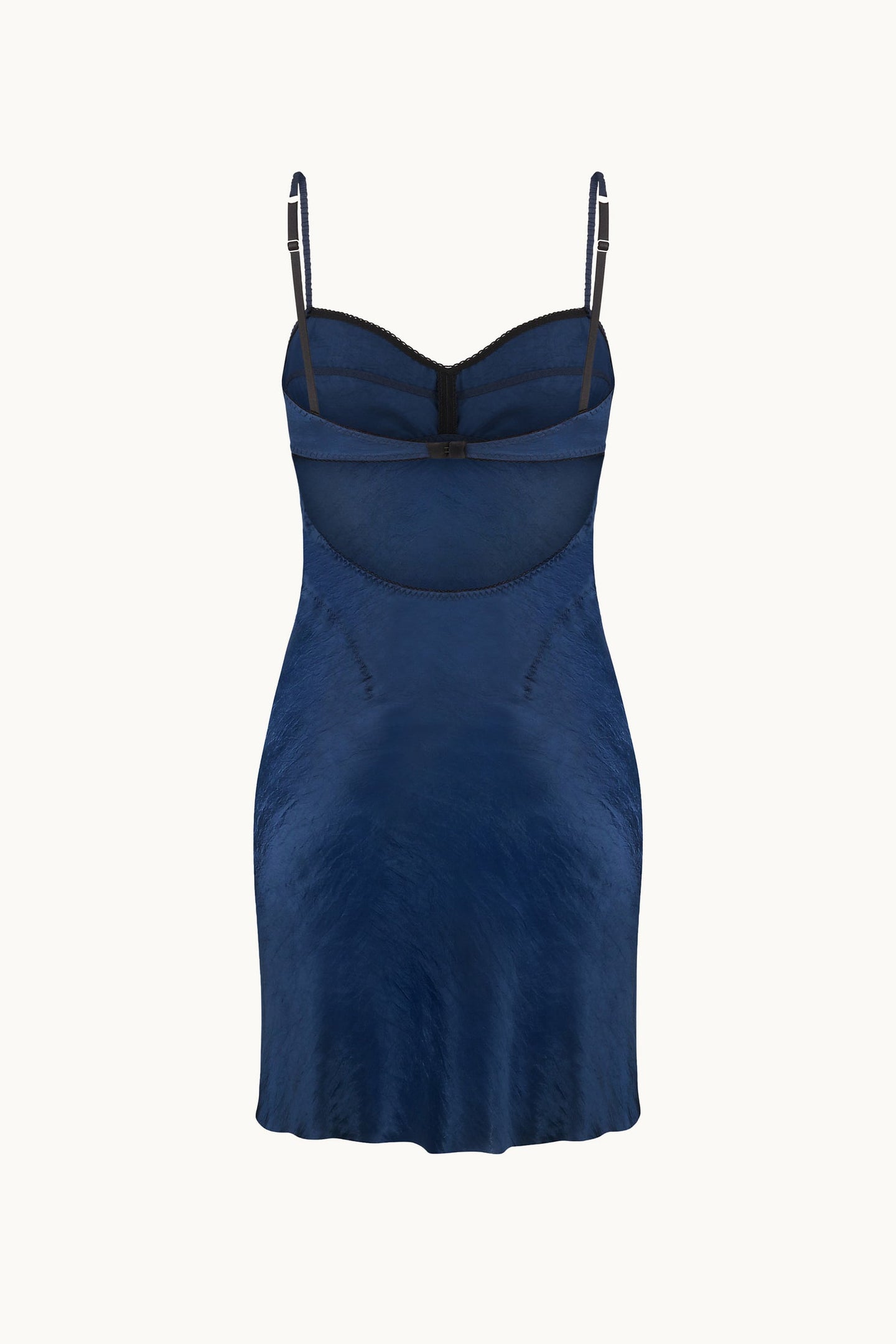 Mini Waterlily dark blue dress back view