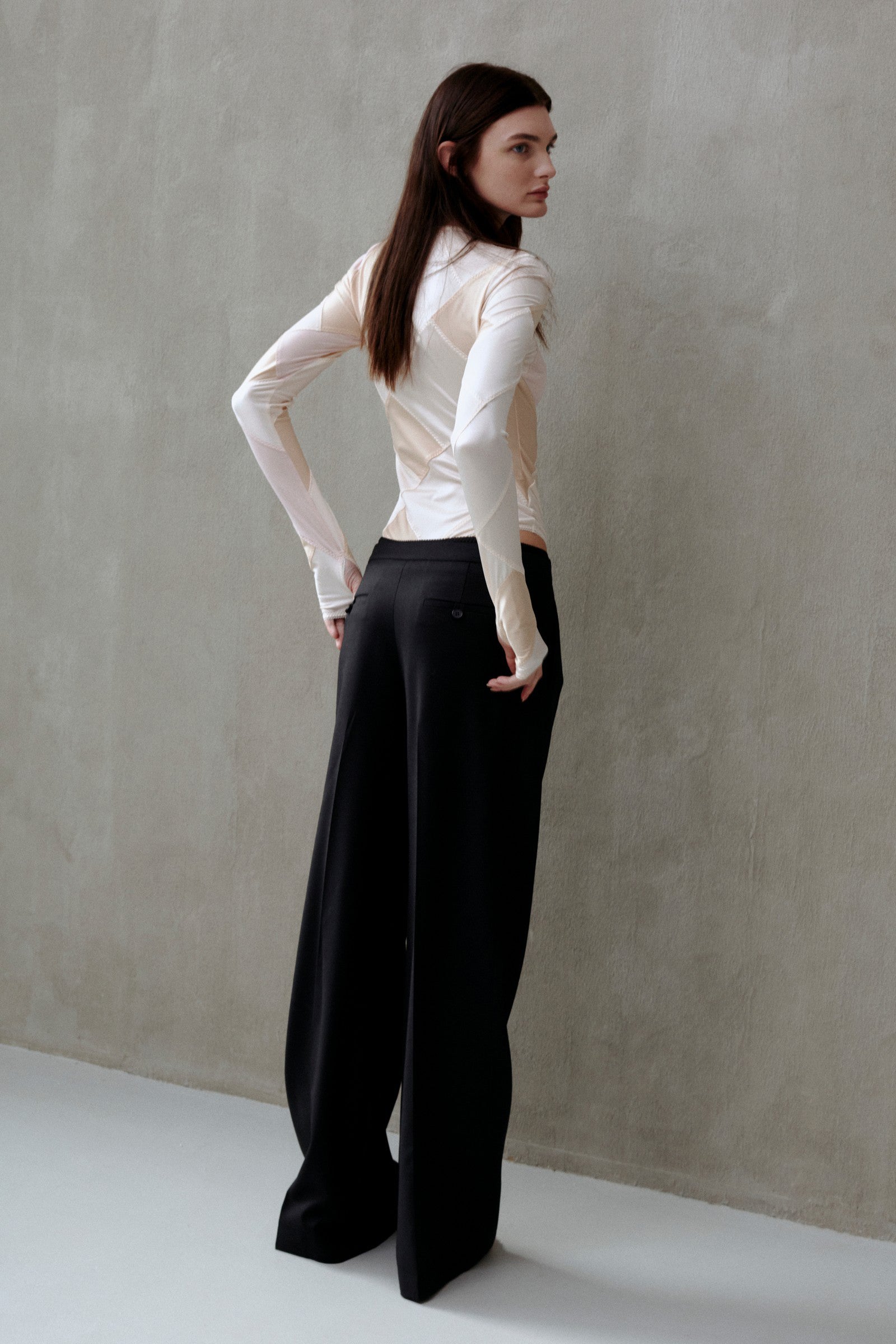 Model in black Polen pants