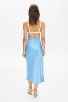 Model in Jenni midi dress with knitted bra back view