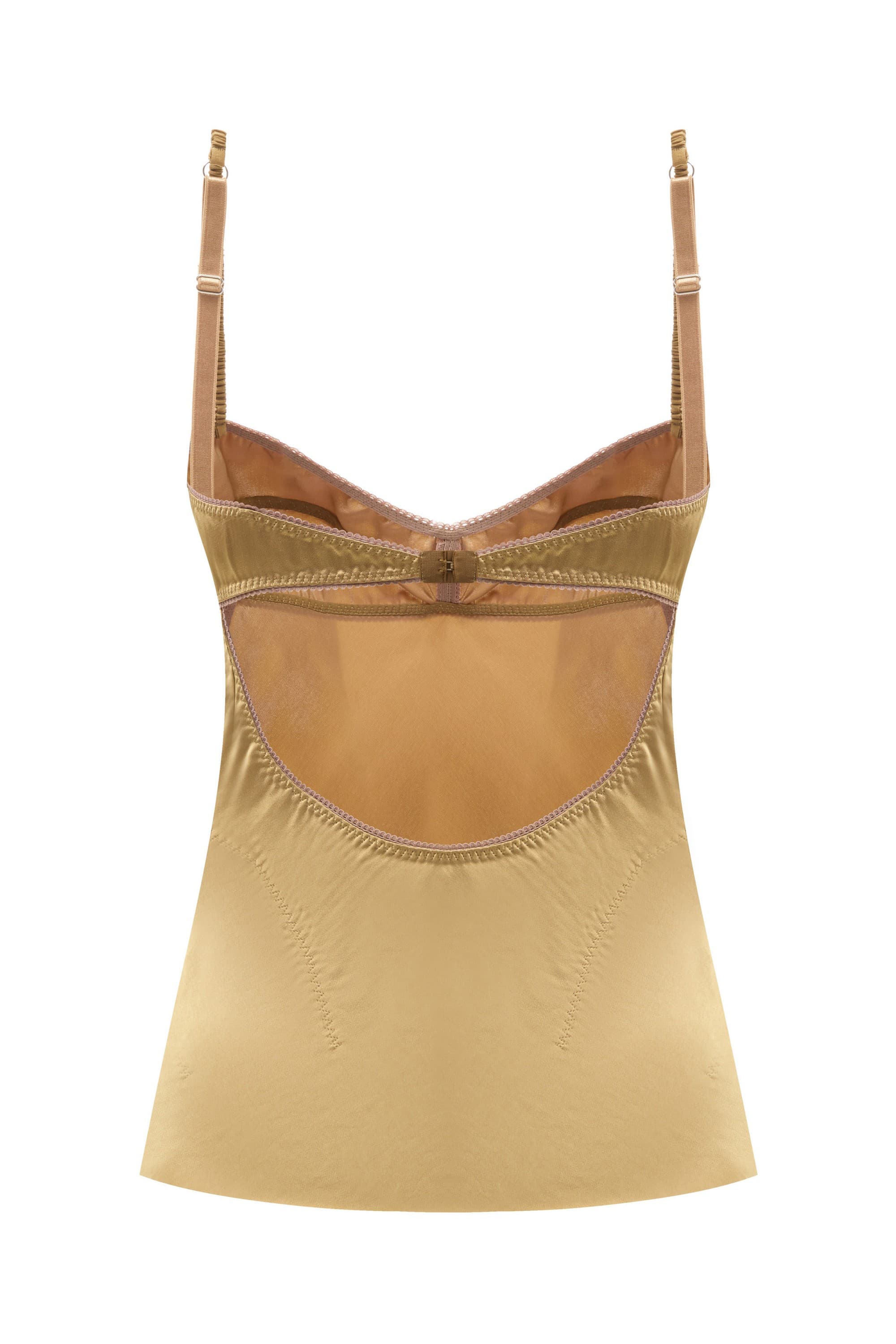 Waterlily top with a decorated bodice and straps back view