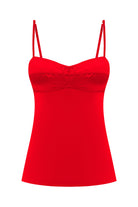 Waterlily top with a decorated bodice and straps front view
