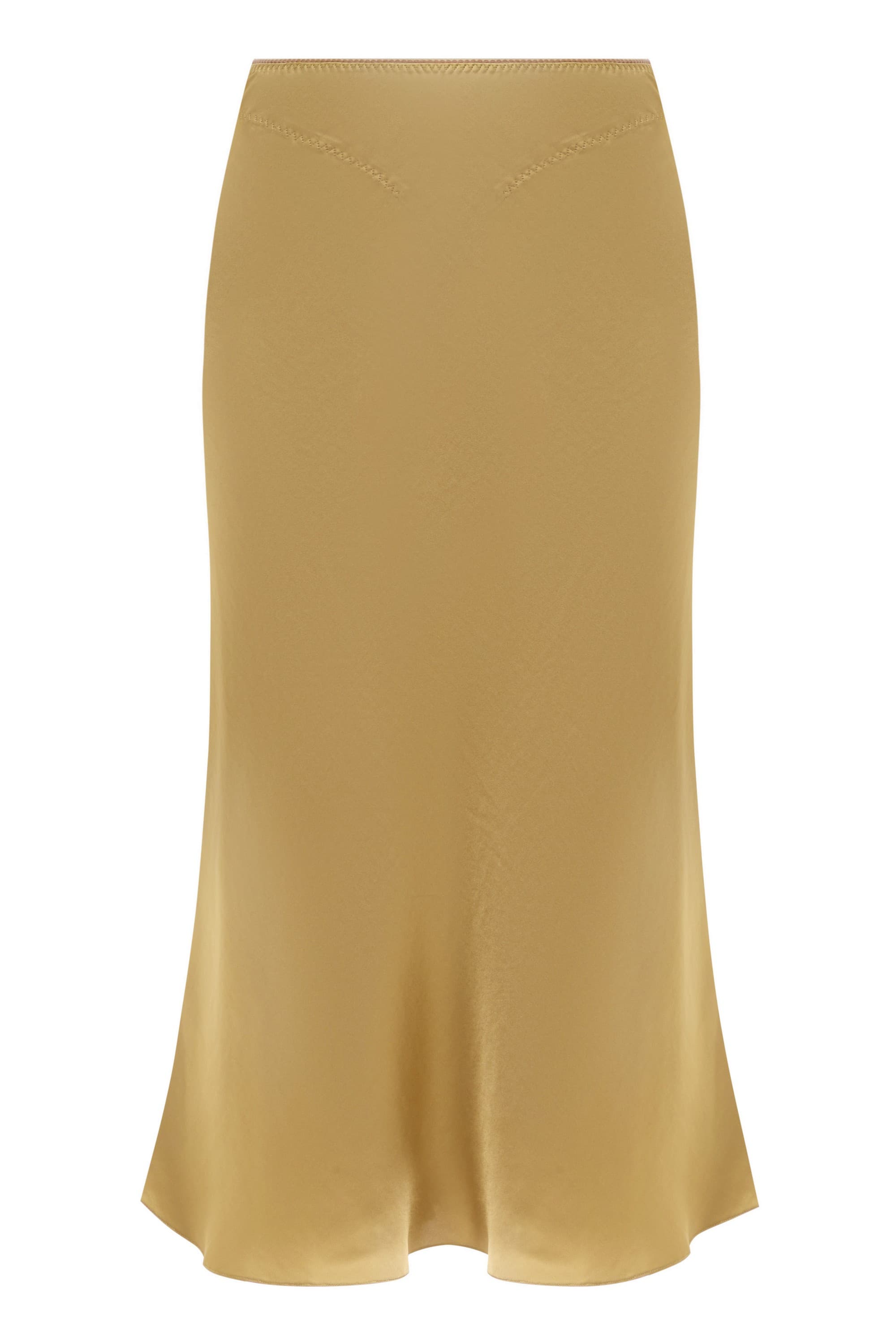 Midi Champaca skirt with stitches on hips back view