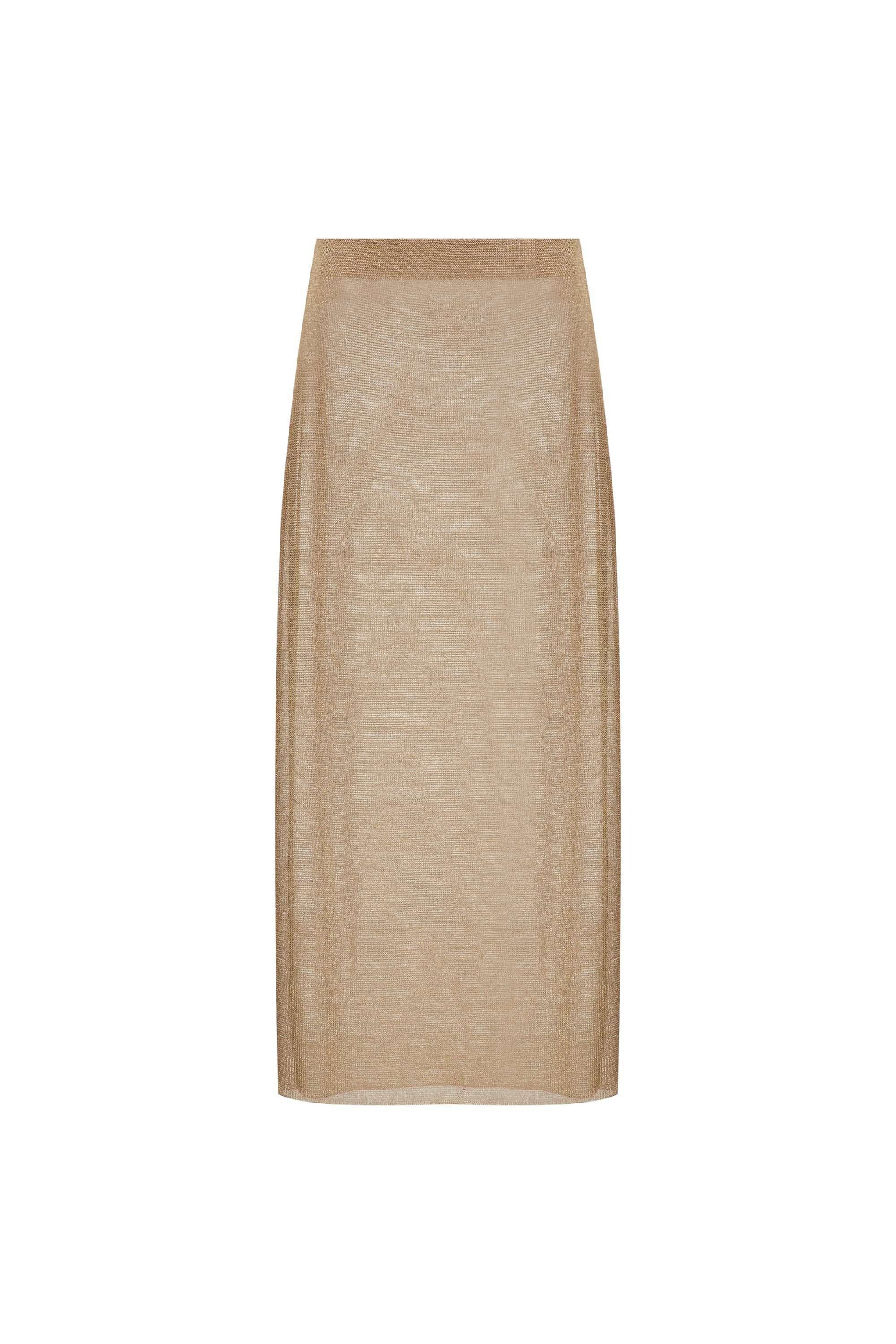 Roxanne midi straight skirt front view
