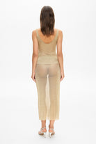Model in Roxanne midi straight skirt back view