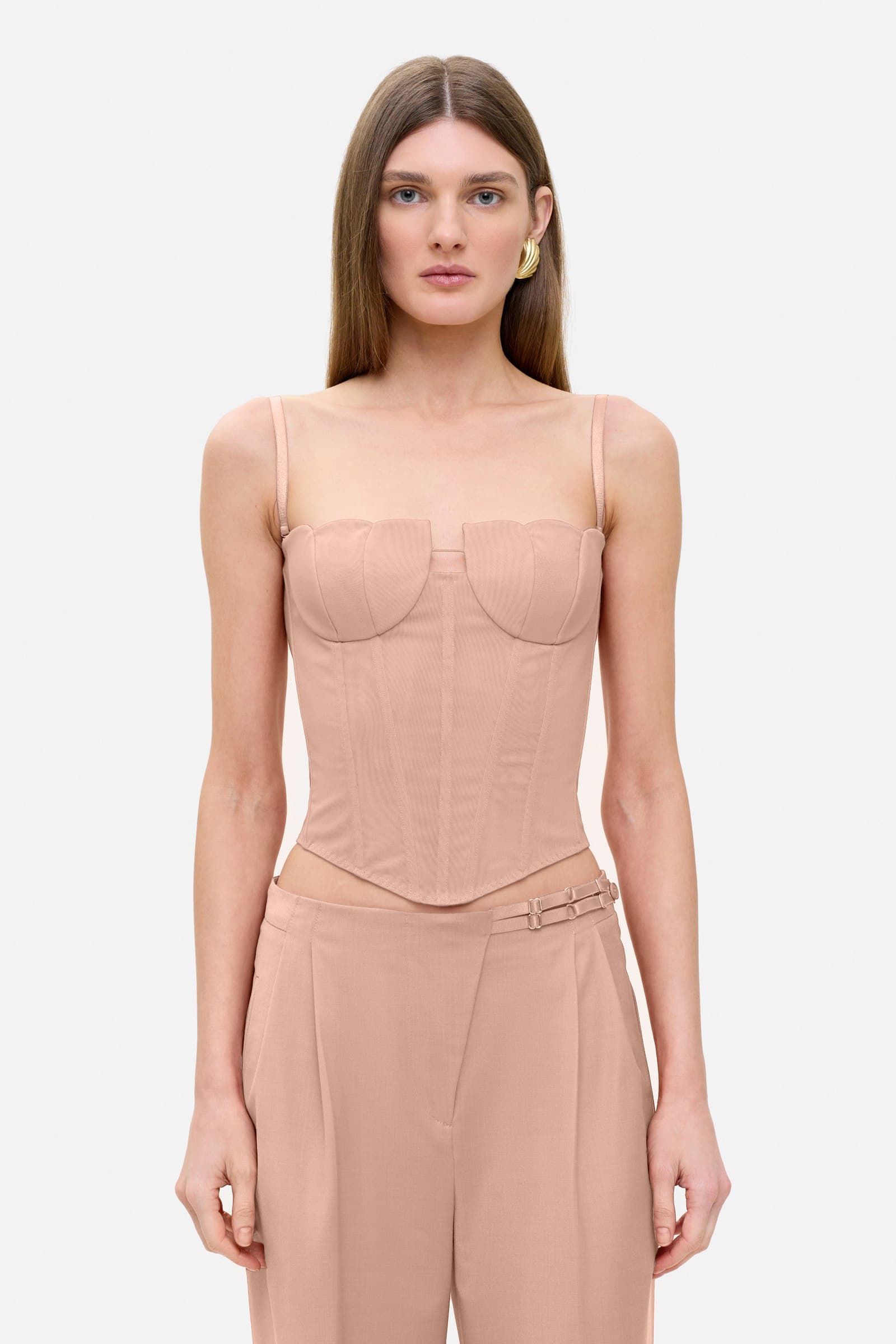 Model in Tulip Kiss corset front view