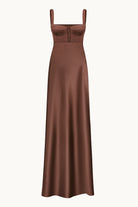 Aglaya brown dress front view