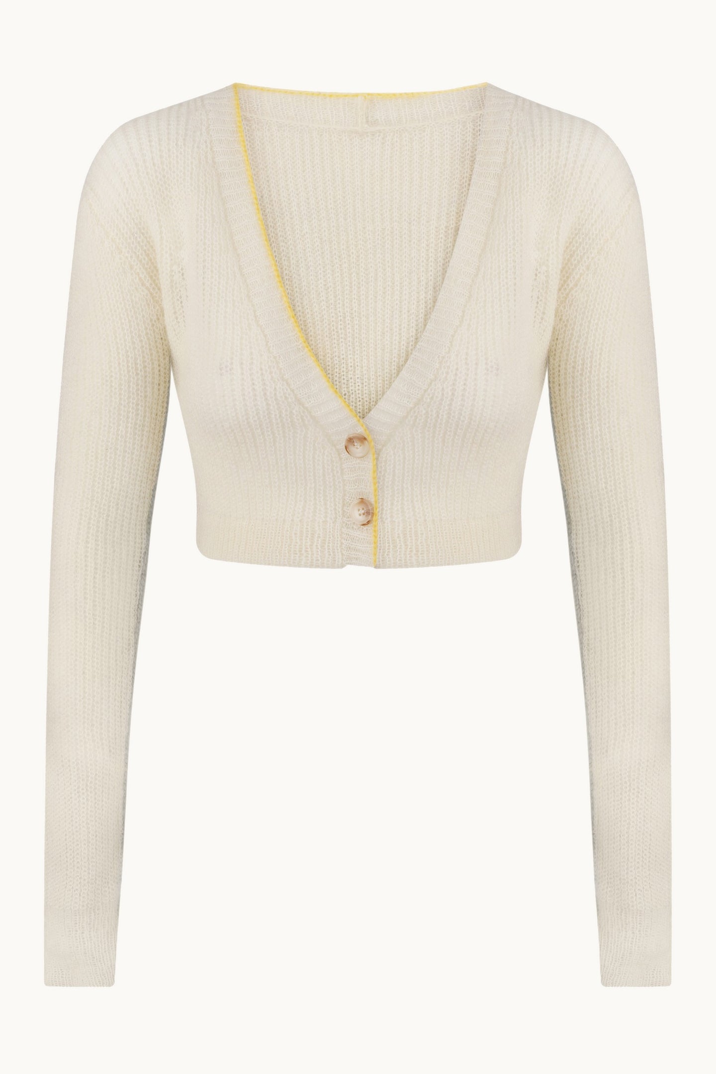 Lilou ivory cardigan front view