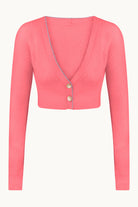 Lilou pink cardigan front view