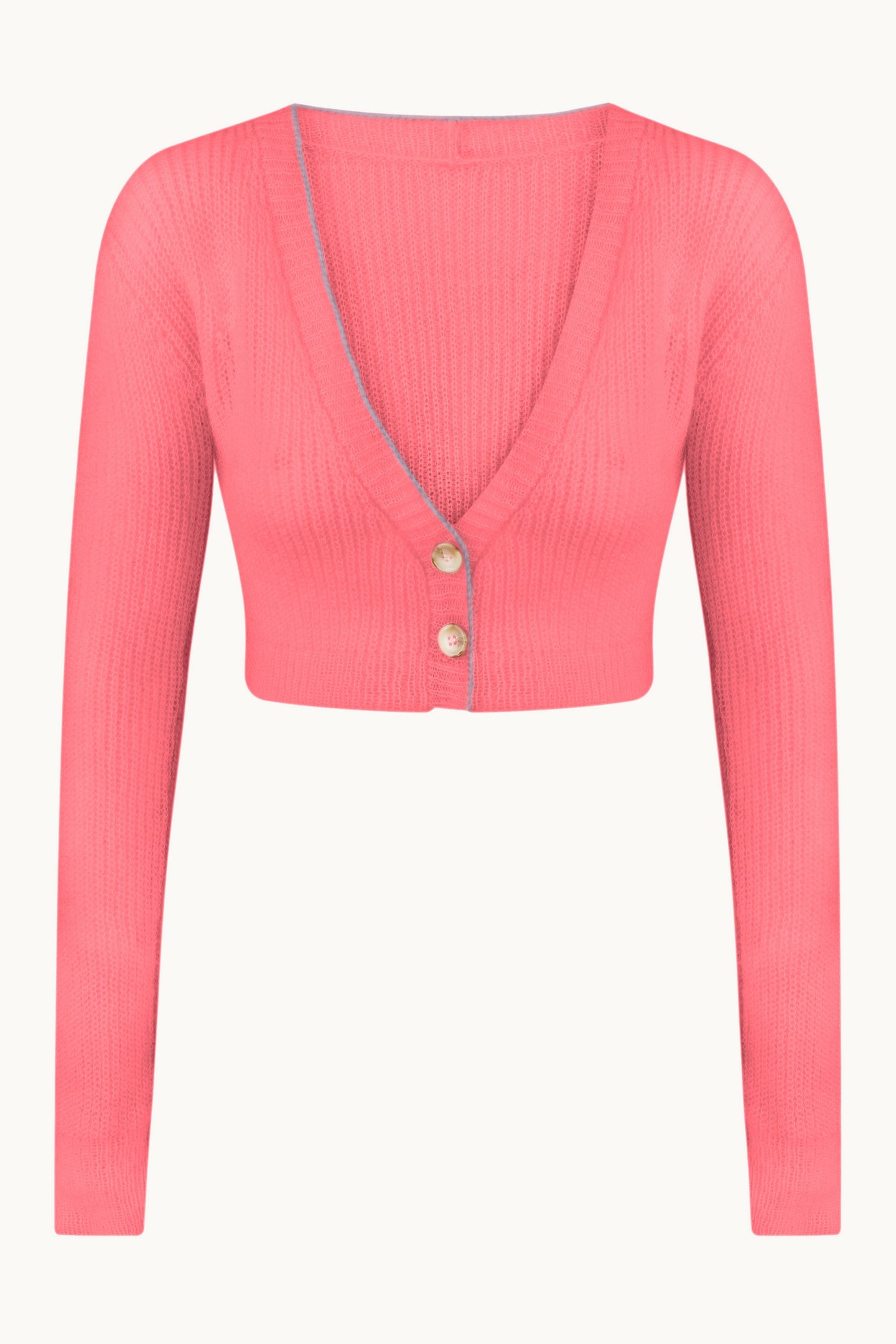 Lilou pink cardigan front view