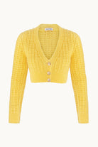 Zoey yellow cardigan front view