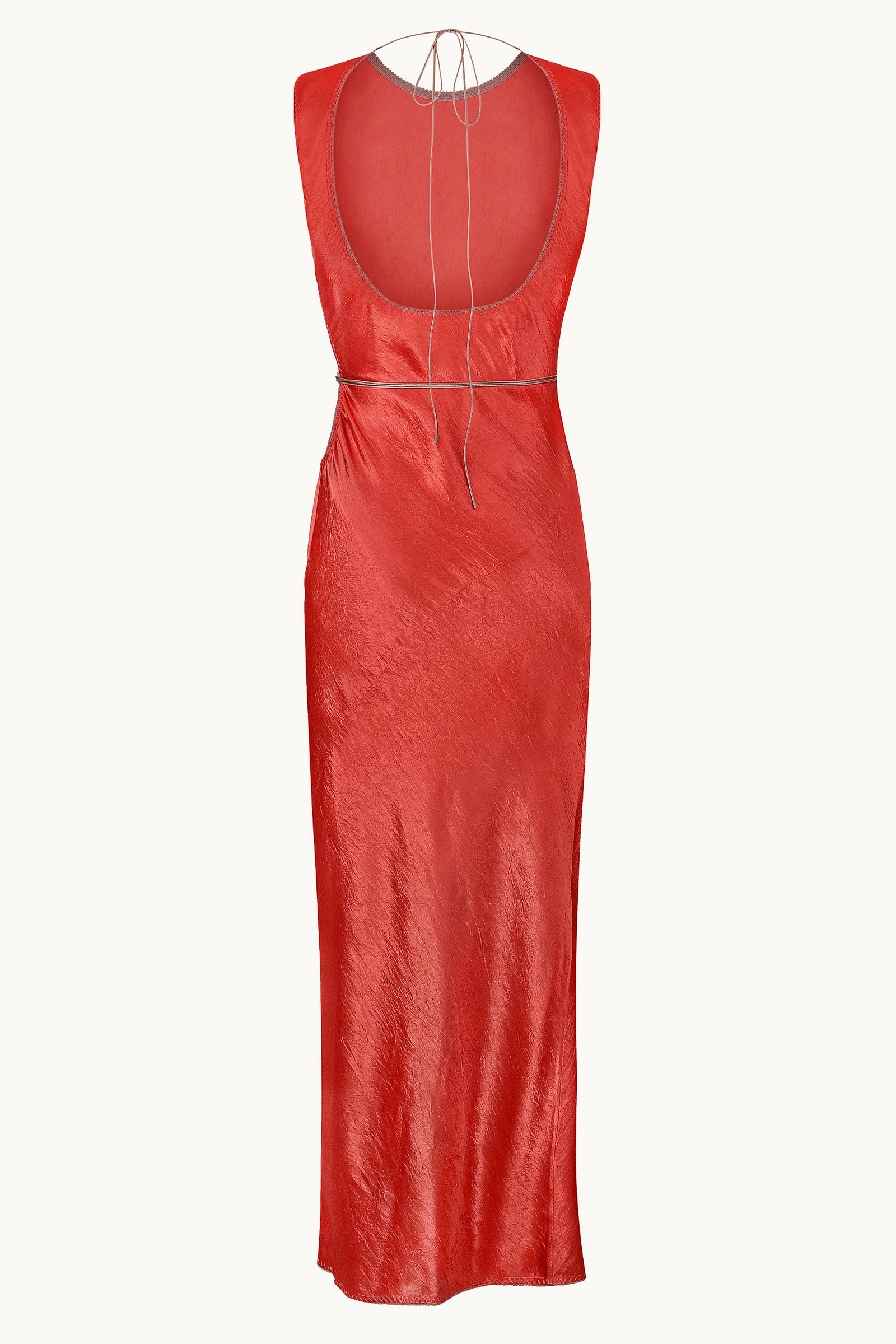 Rosalie coral dress back view