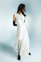 Model in ivory Whispering Angel dress