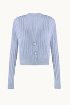 Toma sky blue cardigan front view