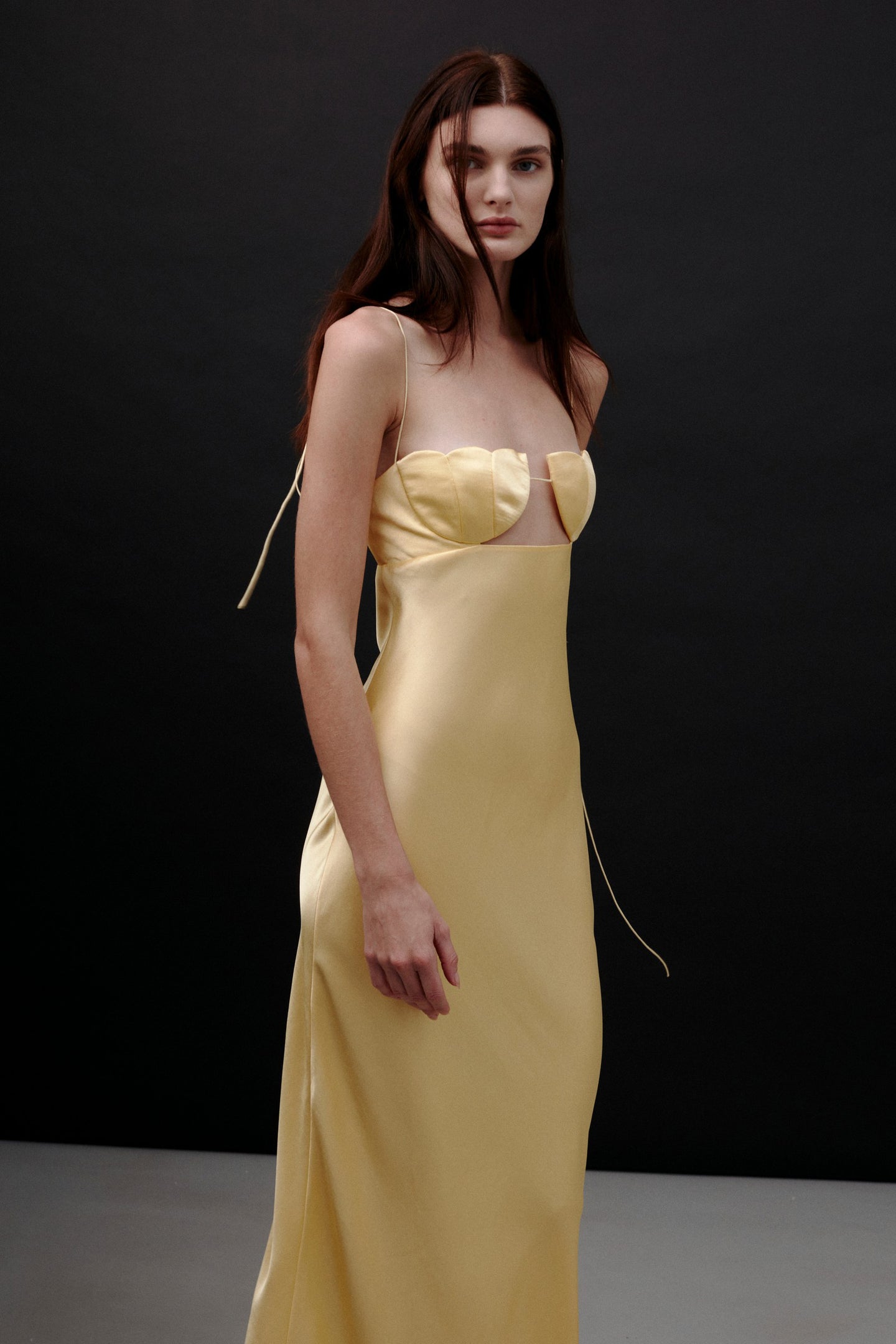Model in yellow Tulip dress